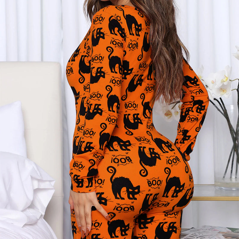 Women's Halloween Printed Jumpsuit