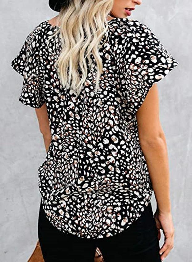 Chic Short Sleeve V-Neck Ladies Blouse | Timeless Fashion