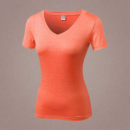 Women's V-Neck Sport Tee – Comfortable, Stylish Activewear Essential