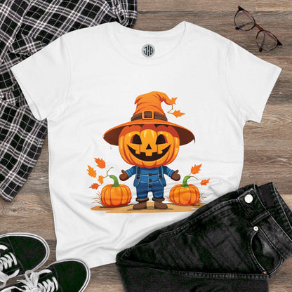 Jolly Scarecrow & Pumpkins Halloween Tee — Women's T-shirt