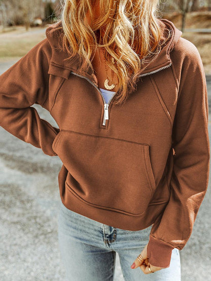 Women's Casual Quarter Zip Hoodie — Women's Hoodie