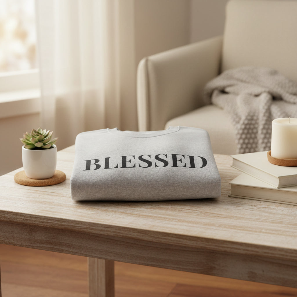 Women’s Blessed Sweatshirt, Fall Thanksgiving Graphic Crewneck, Grateful Autumn Shirt for Women