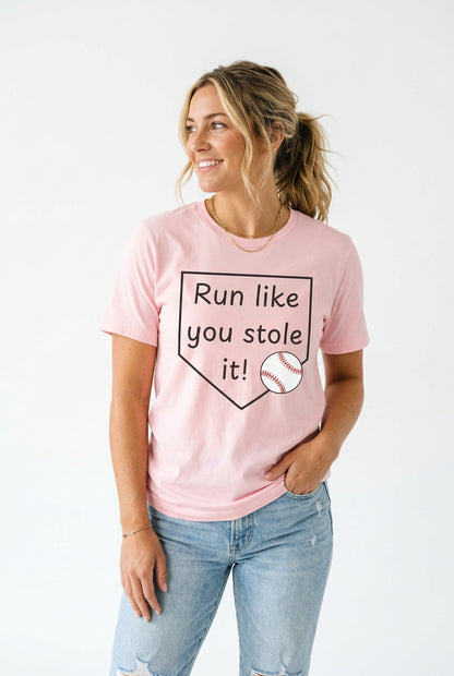 Run Like You Stole It Baseball Graphic Tee