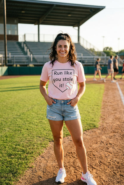 Run Like You Stole It Baseball Graphic Tee