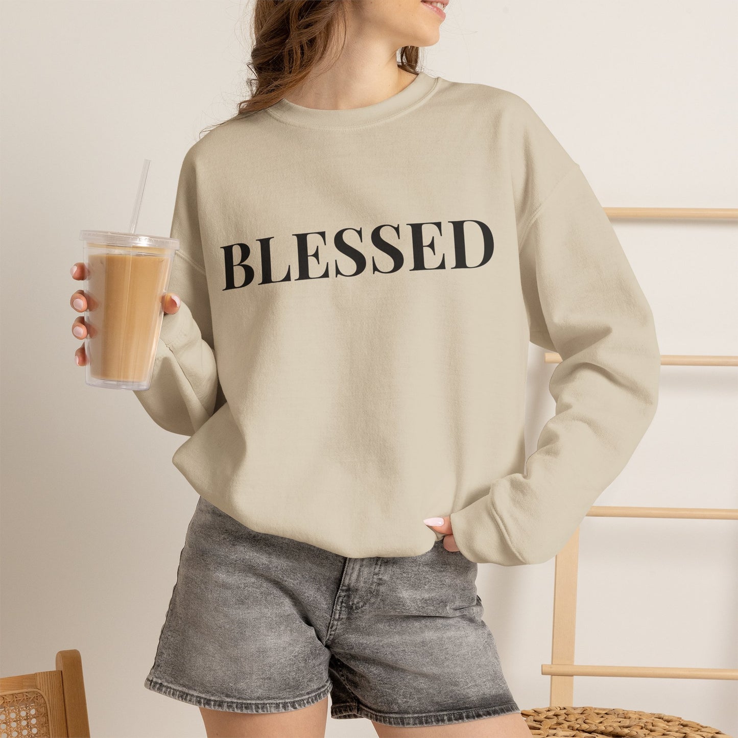 Women’s Blessed Sweatshirt, Fall Thanksgiving Graphic Crewneck, Grateful Autumn Shirt for Women