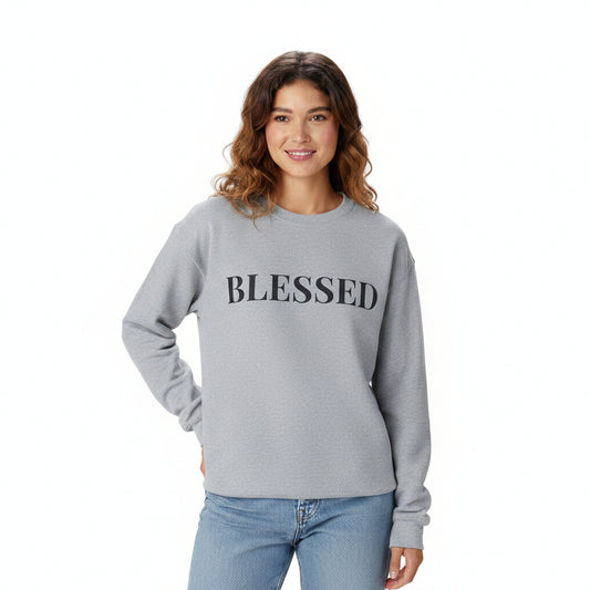 Women’s Blessed Sweatshirt, Fall Thanksgiving Graphic Crewneck, Grateful Autumn Shirt for Women