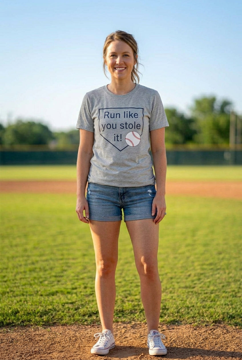 Run Like You Stole It Baseball Graphic Tee