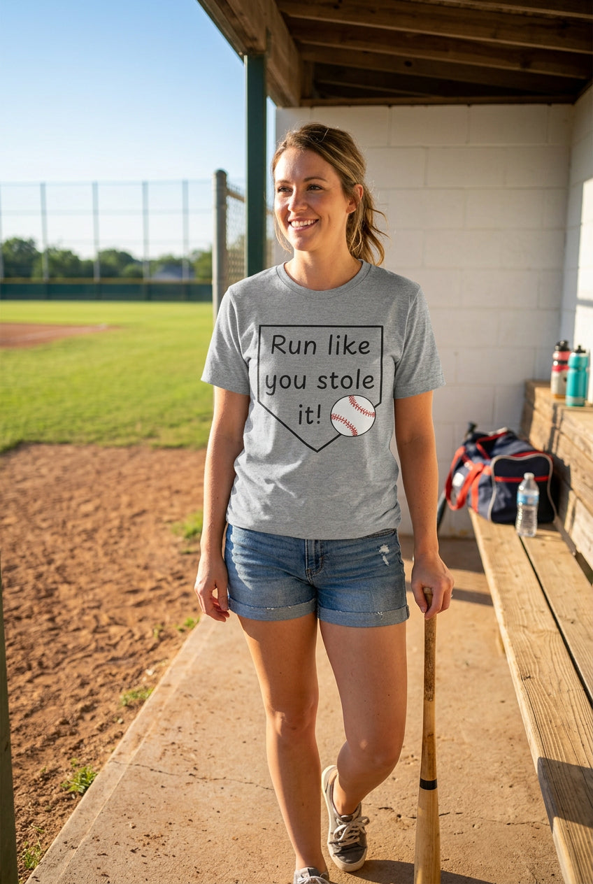 Run Like You Stole It Baseball Graphic Tee