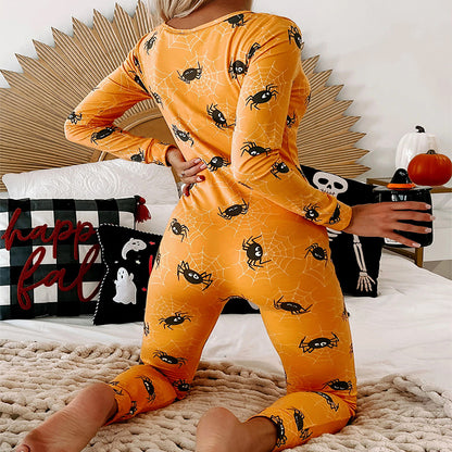Women's Halloween Printed Jumpsuit