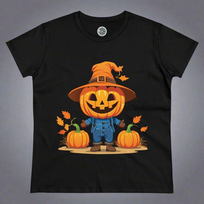 Jolly Scarecrow & Pumpkins Halloween Tee — Women's T-shirt