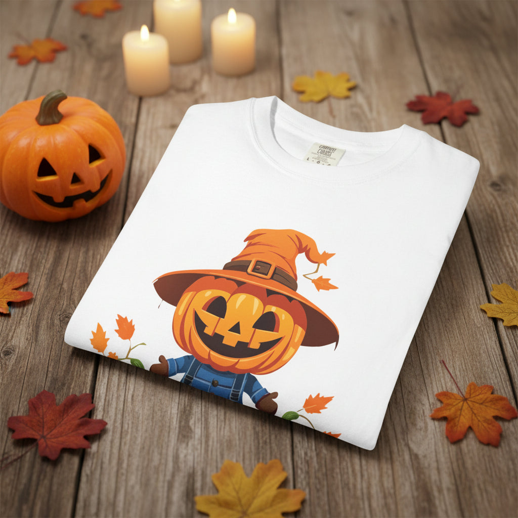 Women’s Scarecrow Pumpkin Halloween T-Shirt, Cute Fall Graphic Tee, Autumn Shirt
