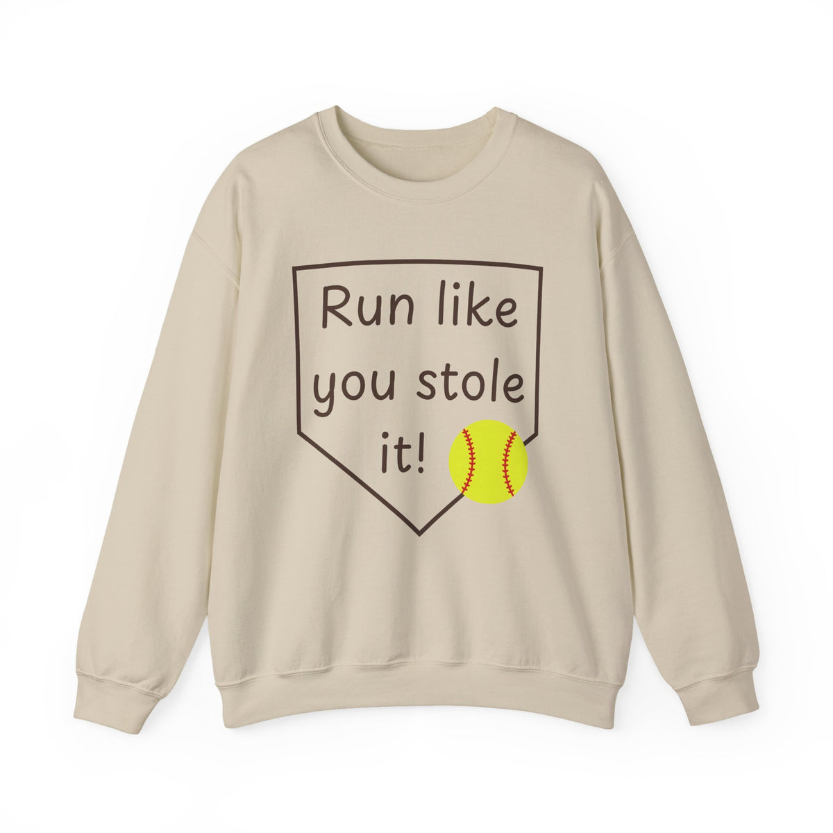 Run Like You Stole It Softball Crewneck Sweatshirt