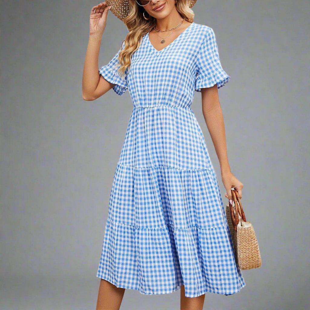 Plaid Perfection — Stylish & Playful Summer Dress for Women