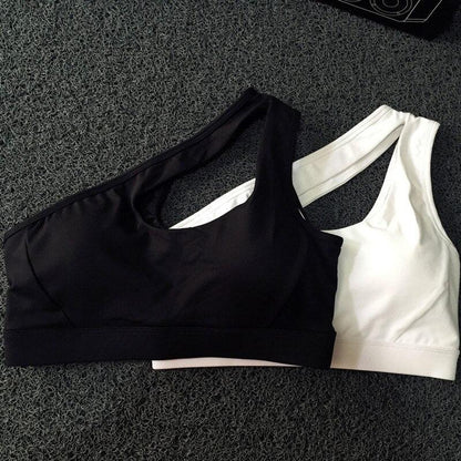 FlexEase Single Shoulder Sports Bra — Stylish and Supportive Activewear