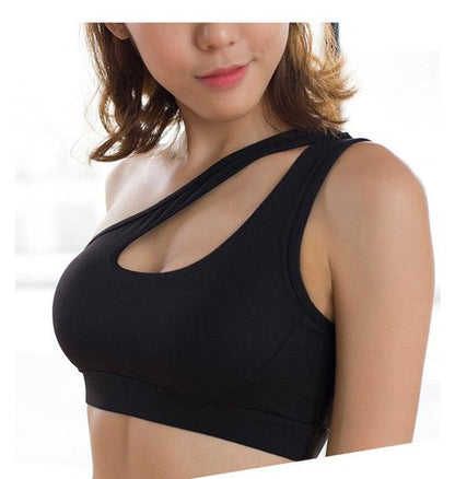 FlexEase Single Shoulder Sports Bra — Stylish and Supportive Activewear