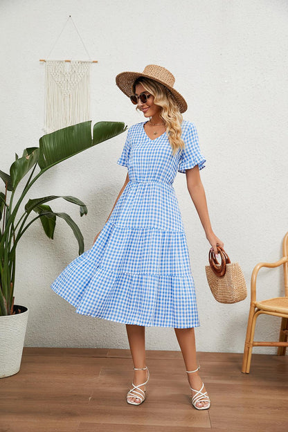 Plaid Perfection — Stylish & Playful Summer Dress for Women