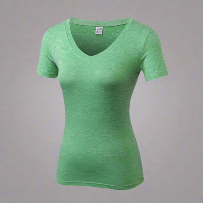 Women's V-Neck Sport Tee – Comfortable, Stylish Activewear Essential