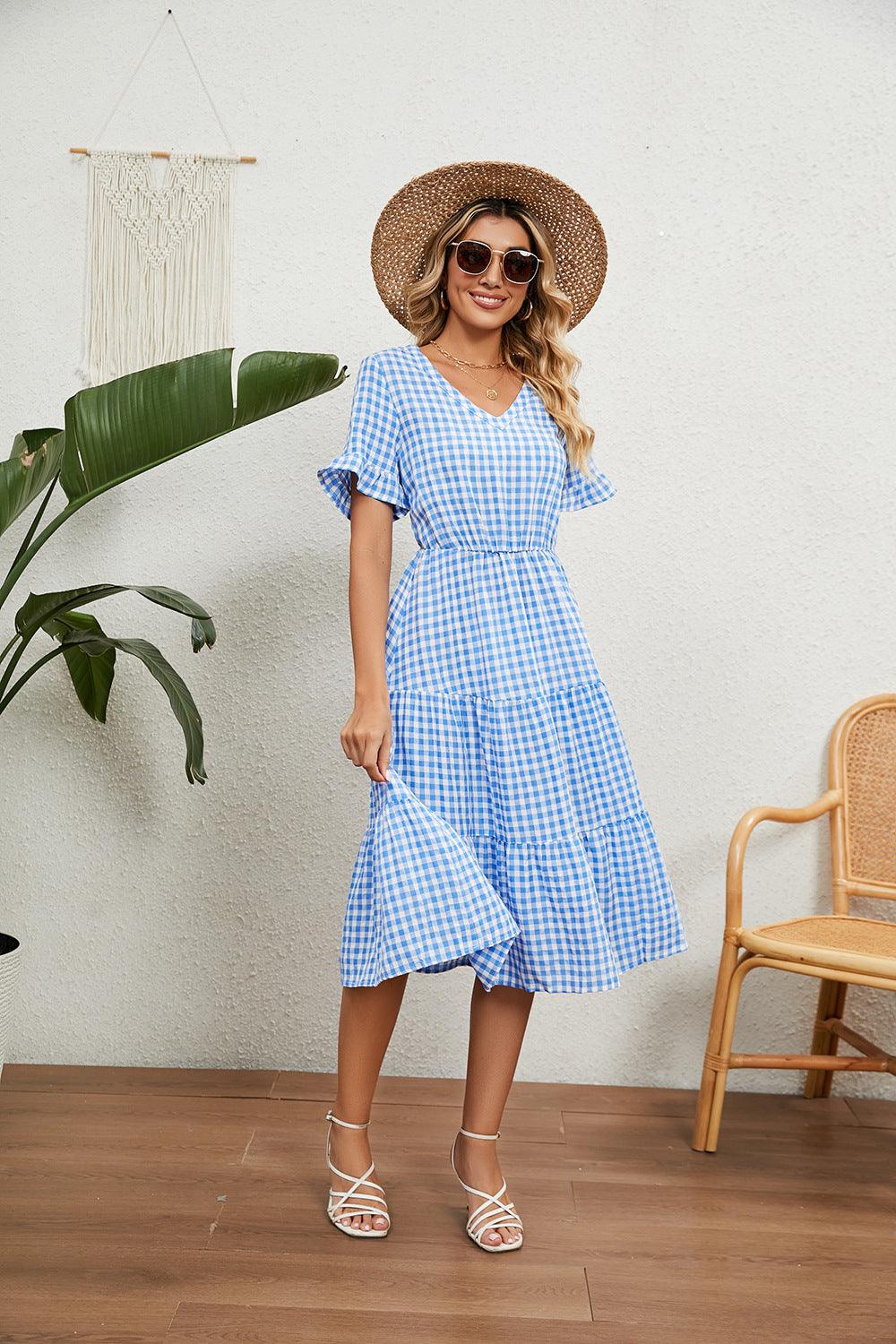 Plaid Perfection — Stylish & Playful Summer Dress for Women