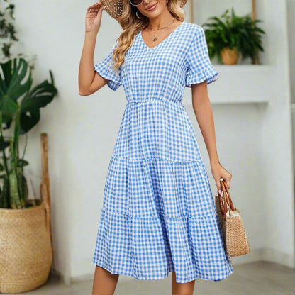 Plaid Perfection — Stylish & Playful Summer Dress for Women