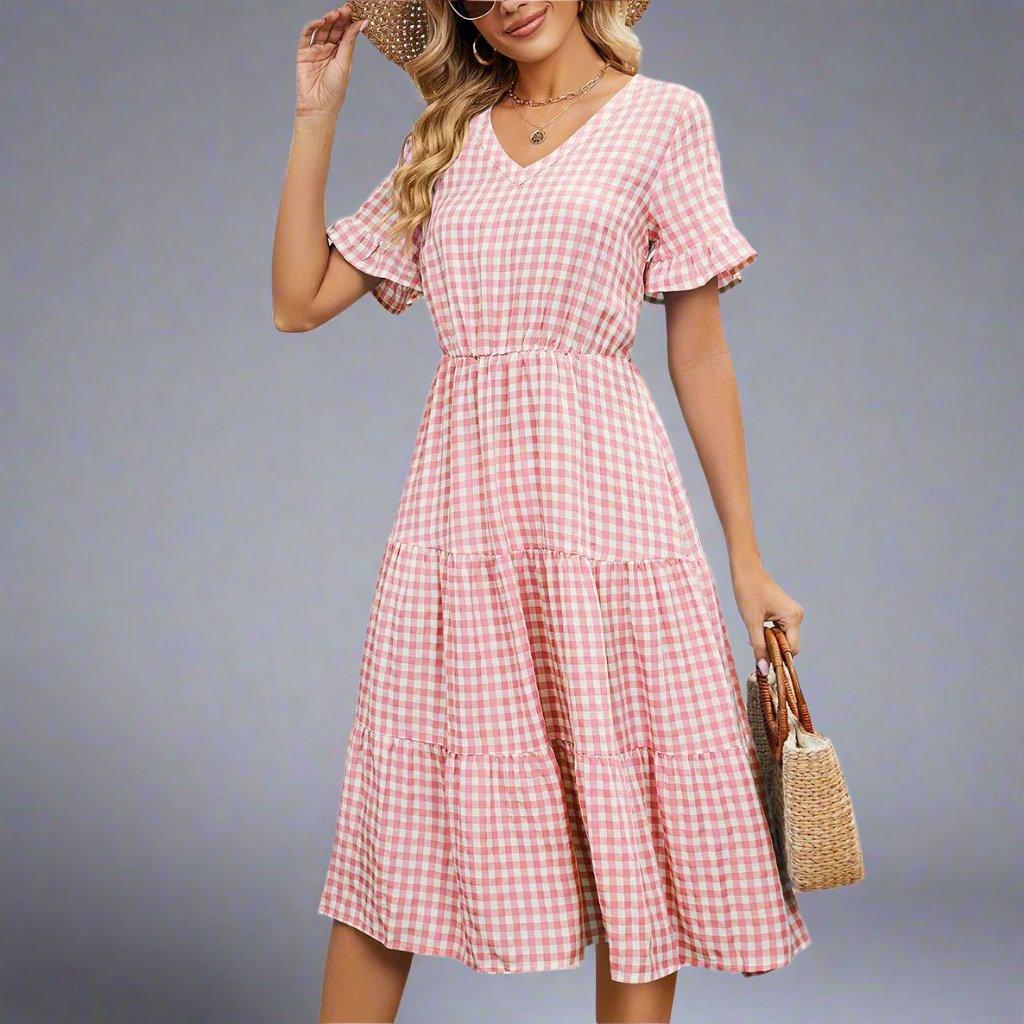 Plaid Perfection — Stylish & Playful Summer Dress for Women