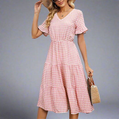 Plaid Perfection — Stylish & Playful Summer Dress for Women