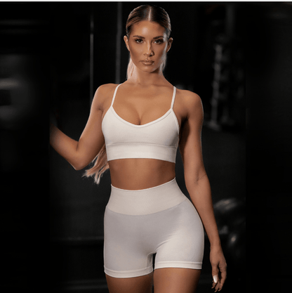 GlamFlex Yoga Bliss Fitness Set — Bra & Shorts Duo