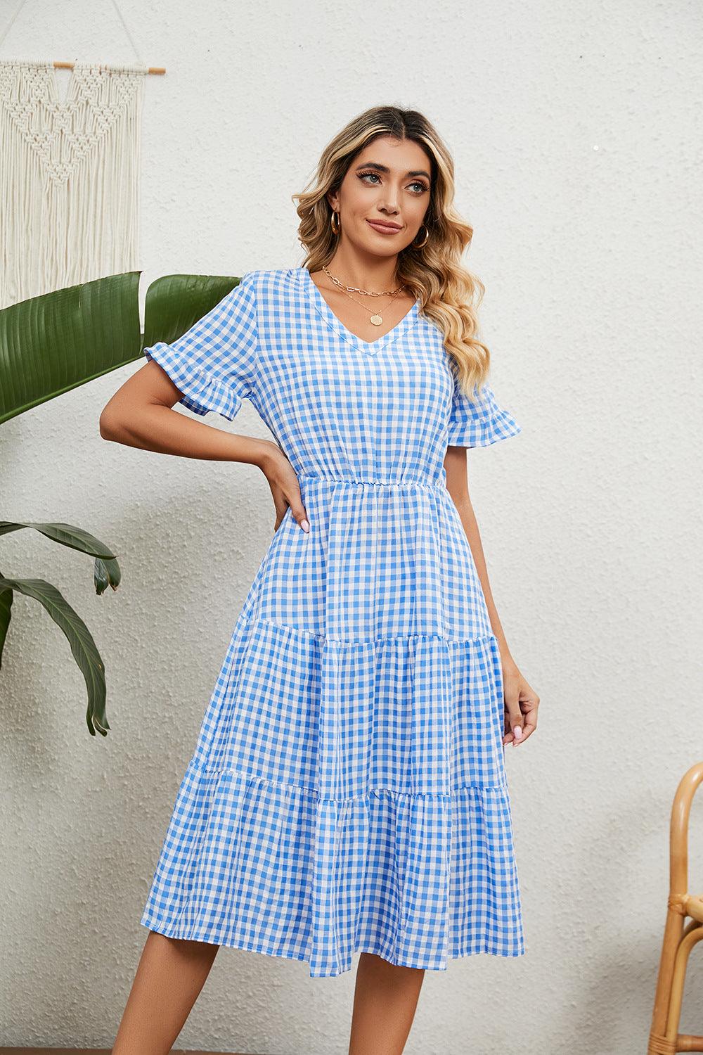 Plaid Perfection — Stylish & Playful Summer Dress for Women