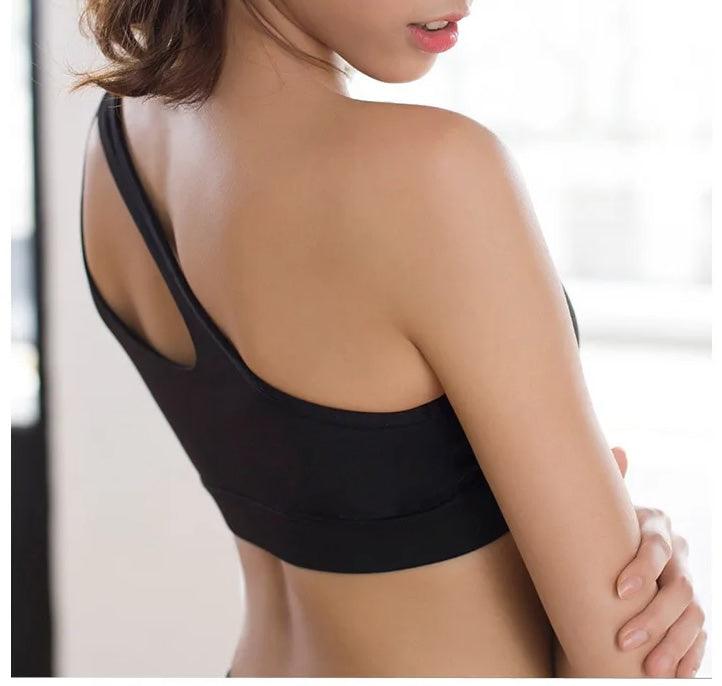 FlexEase Single Shoulder Sports Bra — Stylish and Supportive Activewear