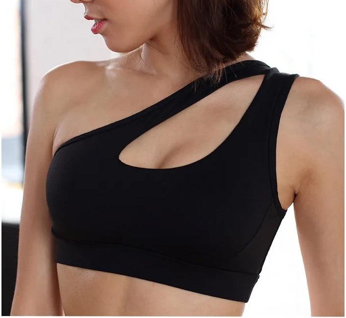 FlexEase Single Shoulder Sports Bra — Stylish and Supportive Activewear