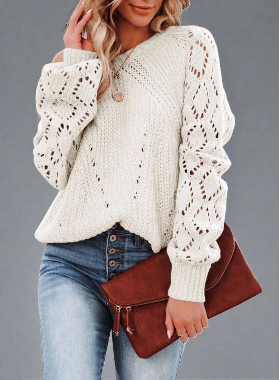 ComfyKnit Round Neck Ribbed Sweater — Off Shoulder Sweater