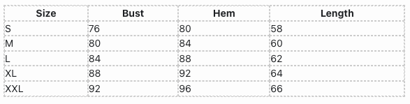 FlowEase Hooded Athletic top size chart
