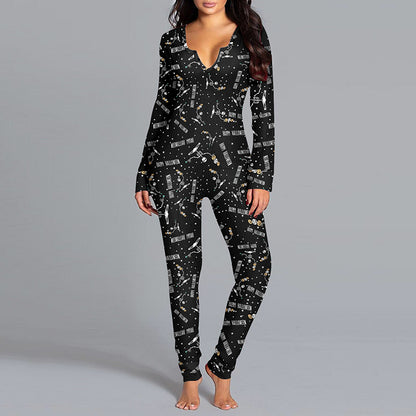 Women's Halloween Printed Jumpsuit
