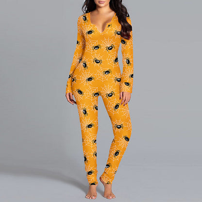 Women's Halloween Printed Jumpsuit