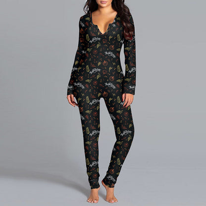 Women's Halloween Printed Jumpsuit