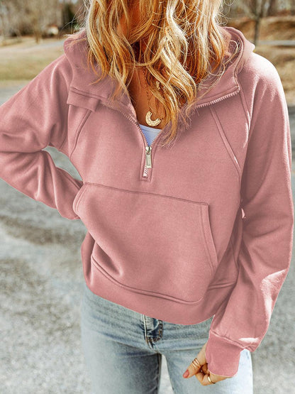 Women's Casual Quarter Zip Hoodie — Women's Hoodie