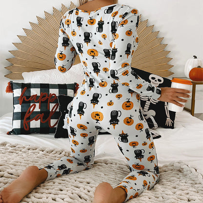 Women's Halloween Printed Jumpsuit