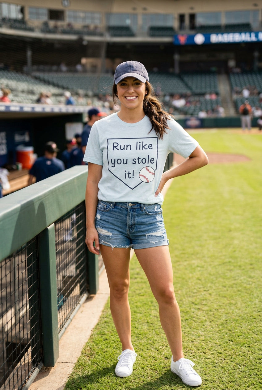 Run Like You Stole It Baseball Graphic Tee