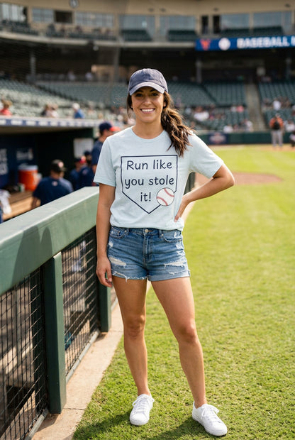 Run Like You Stole It Baseball Graphic Tee