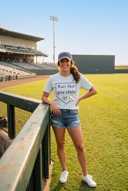Run Like You Stole It Baseball Graphic Tee