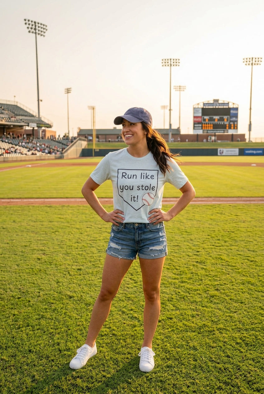 Run Like You Stole It Baseball Graphic Tee