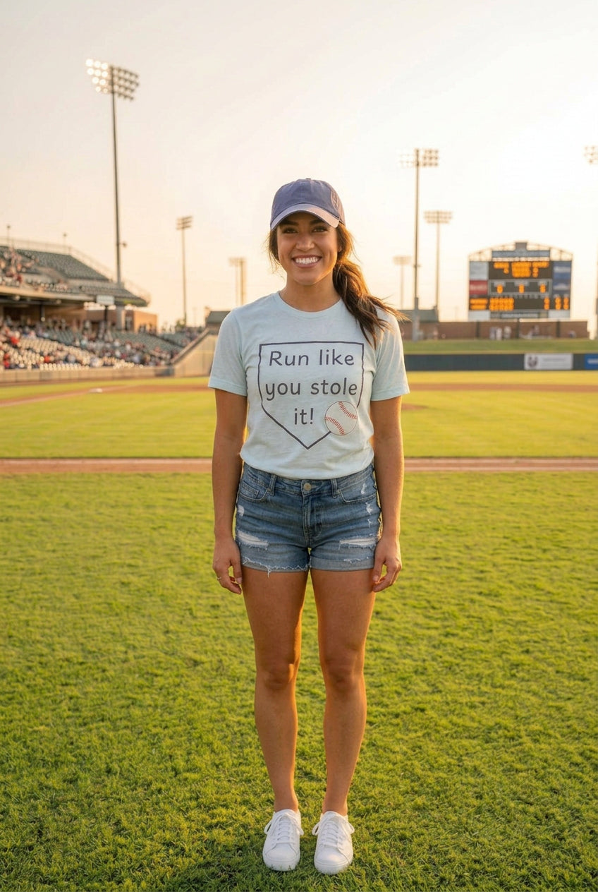 Run Like You Stole It Baseball Graphic Tee