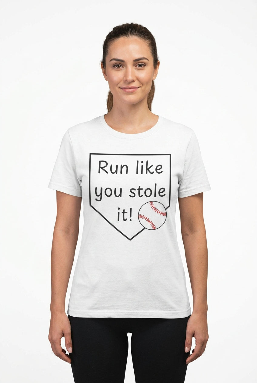 woman wearing a baseball graphic tee