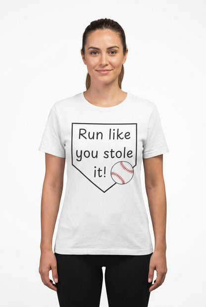 woman wearing a baseball graphic tee