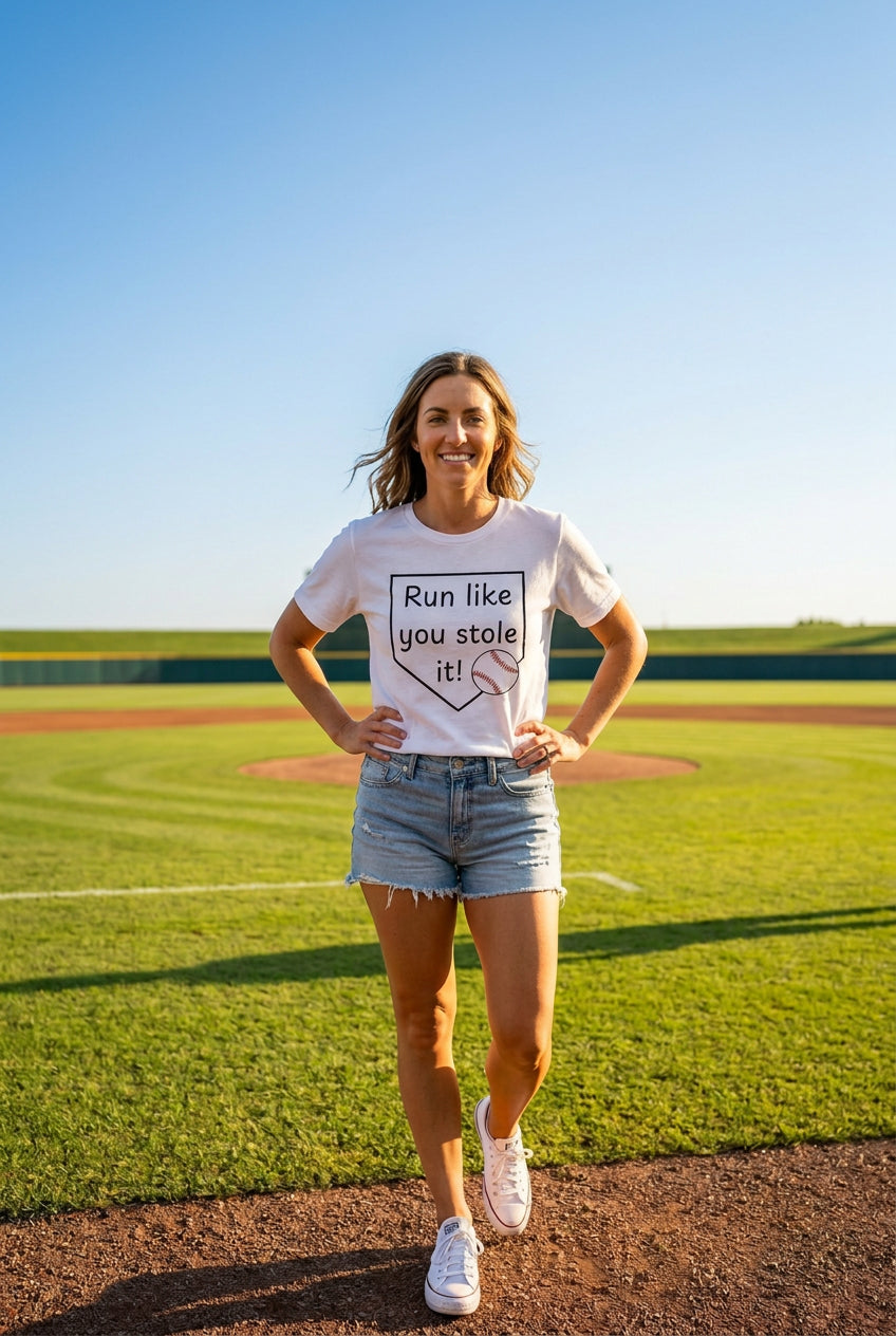 Run Like You Stole It Baseball Graphic Tee