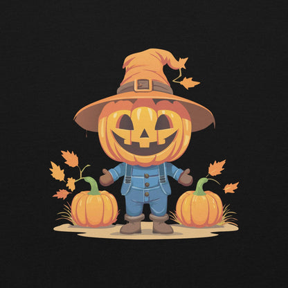 Jolly Scarecrow & Pumpkins Halloween Sweatshirt — Women's Sweatshirt