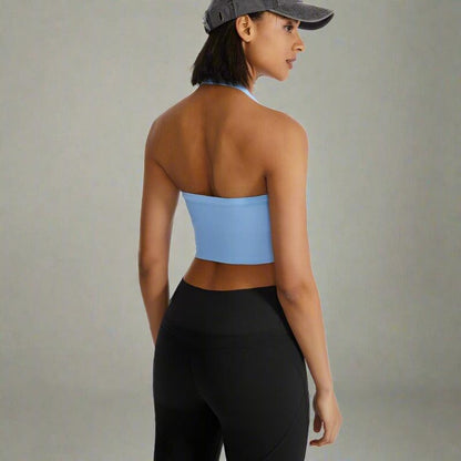 Ribbed Halter Neck Sports Bra | JHB Marketplace