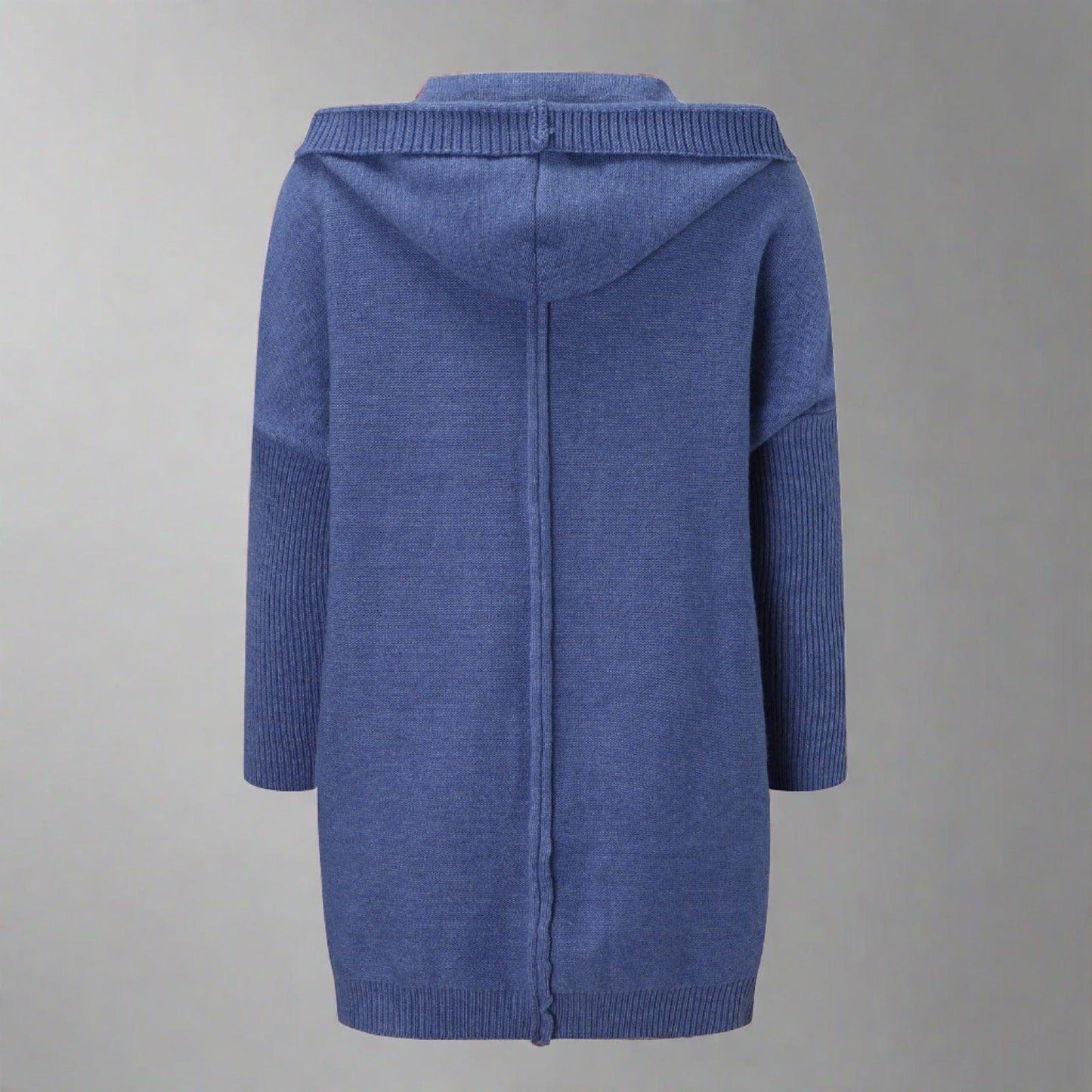 Long Knitted Cardigan — Hooded Women's Cardigan