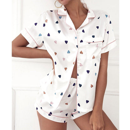 Women's Silky Satin Sleepwear Set | Short Sleeves & Shorts Sleepwear