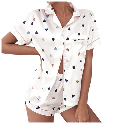 Women's Silky Satin Sleepwear Set | Short Sleeves & Shorts Sleepwear